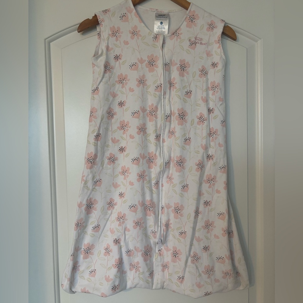 Halo XL Pink Floral SleepSack - White Base 18-24 months|26-36 lbs.